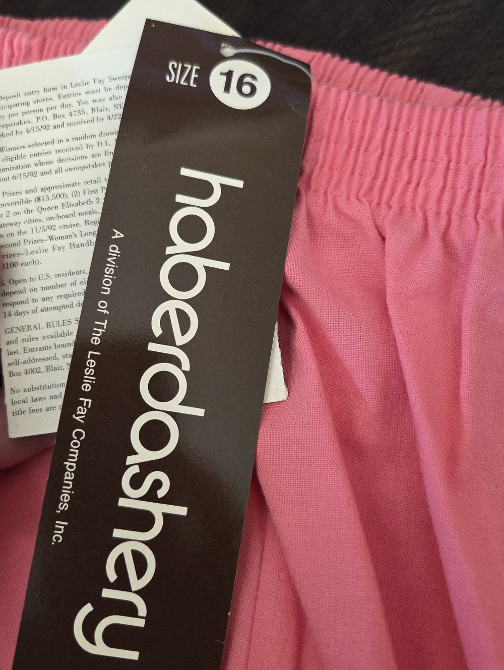 VTG Leslie Fay Haberdashery Pink Coral Trousers Size 16 NWT 90s High Waist - Picture 3 of 11